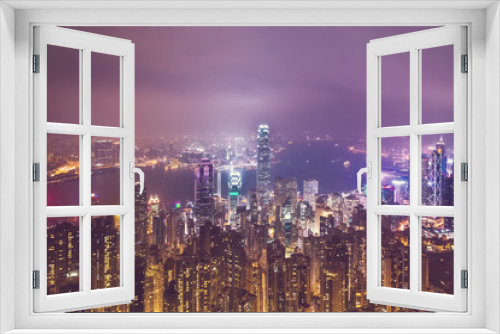 Fototapeta Naklejka Na Ścianę Okno 3D - Hong Kong Cityscape in vintage tone