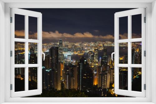 Fototapeta Naklejka Na Ścianę Okno 3D - Night view of Hong Kong