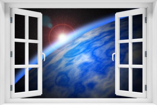 Fototapeta Naklejka Na Ścianę Okno 3D - Dawnon the planet. Star light. Abstract planet background