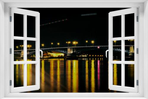 Fototapeta Naklejka Na Ścianę Okno 3D - Mainz Brücke Rhein Langzeitbelichtung