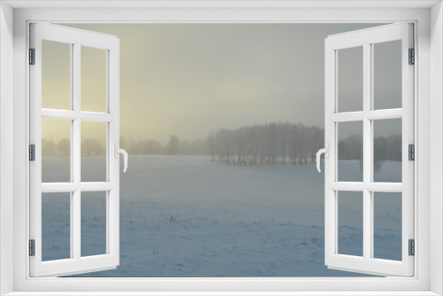 Fototapeta Naklejka Na Ścianę Okno 3D - Mgła zimą