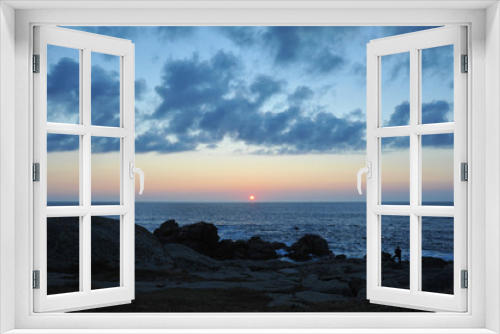 Fototapeta Naklejka Na Ścianę Okno 3D - MUXIA, Galicia, Spain - July 18, 2018: sunset on the ocean, Costa da Morte, at the end of the Camino de Santiago