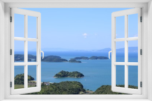 Fototapeta Naklejka Na Ścianę Okno 3D - 海に浮かぶ島々が美しい天草の風景