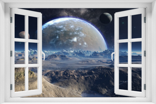 Fototapeta Naklejka Na Ścianę Okno 3D - 3D Rendered Fantasy Alien Landscape - 3D Illustration