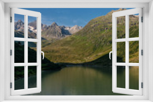 Fototapeta Naklejka Na Ścianę Okno 3D - Alpenidylle am Silvretta Stausee