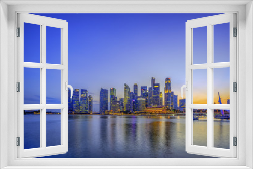 Fototapeta Naklejka Na Ścianę Okno 3D - View at Singapore City Skyline