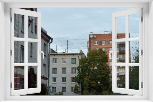 Fototapeta Naklejka Na Ścianę Okno 3D - Residential buildings Pushkin city