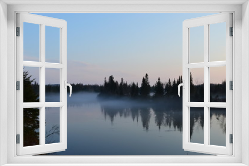 Fototapeta Naklejka Na Ścianę Okno 3D - River in fog