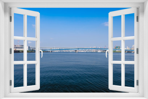 Fototapeta Naklejka Na Ścianę Okno 3D - 東京 豊洲 春海橋公園からの景色