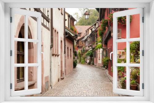 Fototapeta Naklejka Na Ścianę Okno 3D - Vineyards by Alsace villages