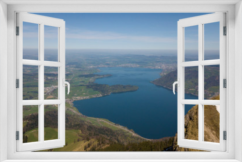 Fototapeta Naklejka Na Ścianę Okno 3D - aerial view of beautiful lake lucerne switzerland europe on calm sunny day