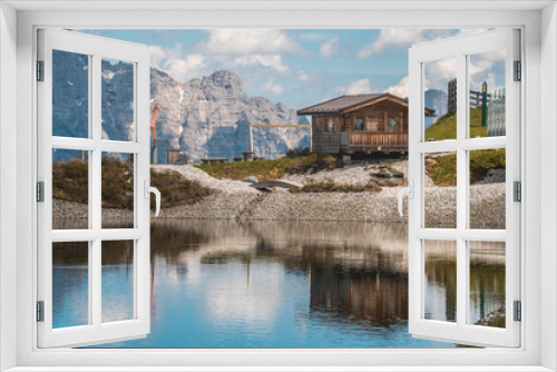 Fototapeta Naklejka Na Ścianę Okno 3D - Beautiful alpine view at Leogang - Tyrol - Austria with reflections