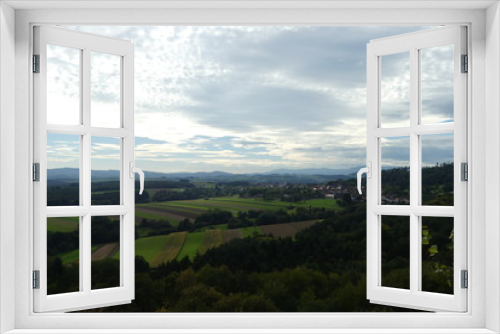Fototapeta Naklejka Na Ścianę Okno 3D - Blick in die burgenländische Ebene