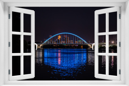Fototapeta Naklejka Na Ścianę Okno 3D - Lowery Bridge River Night 11