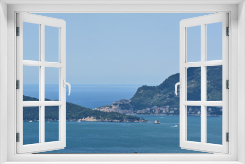 Fototapeta Naklejka Na Ścianę Okno 3D - Panorama del Mar Ligure dal punto panoramico di Montemarcello, Ameglia, La Spezia, Liguria, Italia