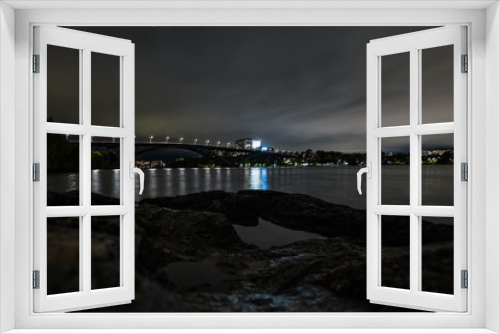 Fototapeta Naklejka Na Ścianę Okno 3D - bridge at night - västerbron in stockholm