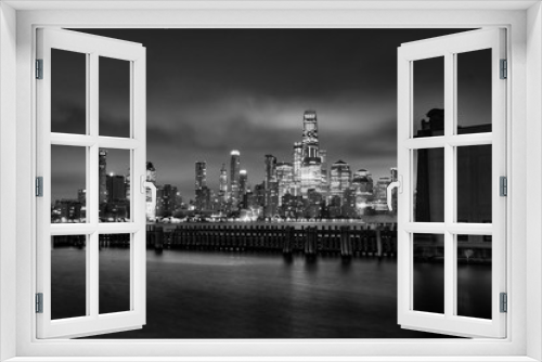Fototapeta Naklejka Na Ścianę Okno 3D - Manhattan midtown skyline at twilight over Hudson river , New York City