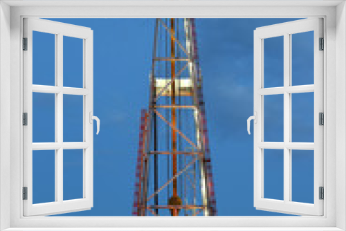 Fototapeta Naklejka Na Ścianę Okno 3D - oil drilling rig by night mining industry
