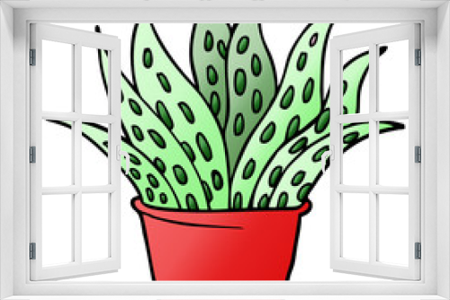 Fototapeta Naklejka Na Ścianę Okno 3D - cartoon doodle house plant