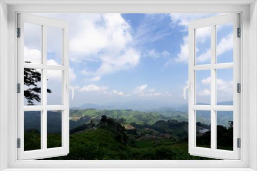 Fototapeta Naklejka Na Ścianę Okno 3D - Beautiful blue sky and  mountain view 
