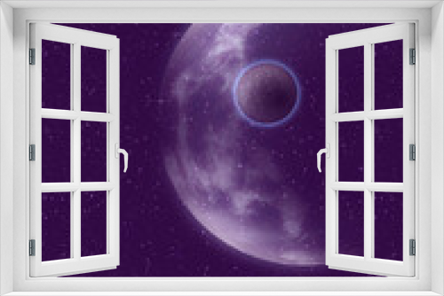 Fototapeta Naklejka Na Ścianę Okno 3D - Purple planet in the space