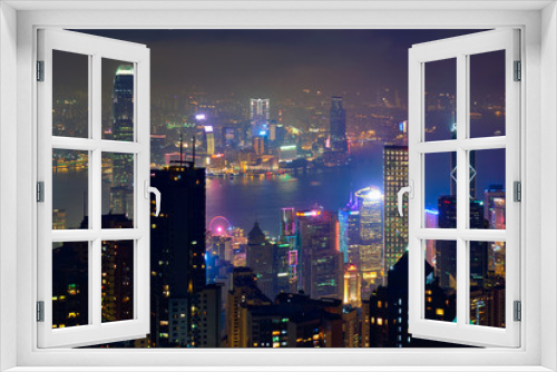 Fototapeta Naklejka Na Ścianę Okno 3D - Hong Kong skyscrapers skyline cityscape view