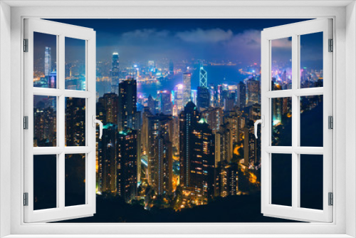 Fototapeta Naklejka Na Ścianę Okno 3D - Hong Kong skyscrapers skyline cityscape view