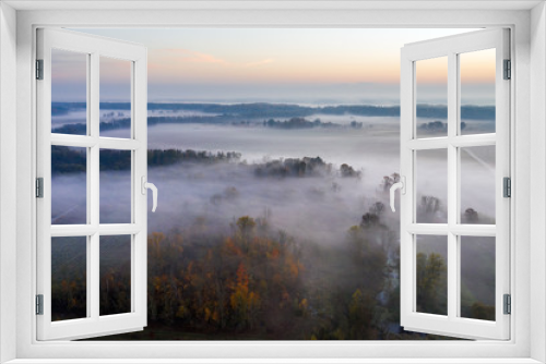 Fototapeta Naklejka Na Ścianę Okno 3D - Autumn morning in countryside.