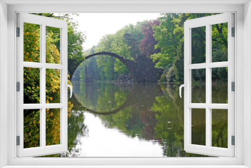 Fototapeta Naklejka Na Ścianę Okno 3D - bridge over the lake