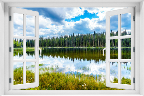 Fototapeta Naklejka Na Ścianę Okno 3D - Dawn Glow Pond along the Meadow Creek Road near Lac Le Jeune near Kamloops, British Columbia, Canada

