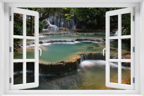 Fototapeta Naklejka Na Ścianę Okno 3D - Beautiful Waterfall Cascades