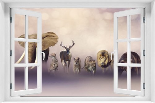 Fototapeta Naklejka Na Ścianę Okno 3D - Group of wild animals