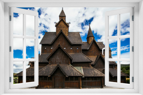 Fototapeta Naklejka Na Ścianę Okno 3D - Borgund stave church, Norway