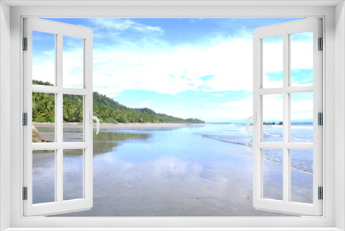 Fototapeta Naklejka Na Ścianę Okno 3D - Costa Rica Palmen Natur Strand Meer Blau weiß grün 