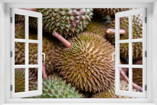 Fototapeta Naklejka Na Ścianę Okno 3D - Details of the Exotic Asian Fruit Durian 