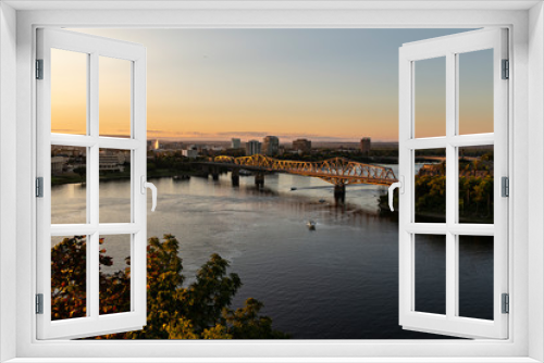 A view of Alexandra Bridge during the day in the fall