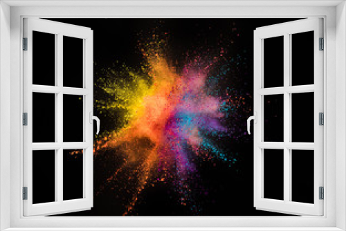Fototapeta Naklejka Na Ścianę Okno 3D - Colored powder explosion on black background