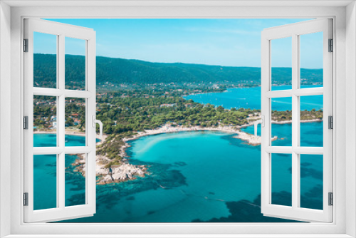 Fototapeta Naklejka Na Ścianę Okno 3D - Aerial view of a Caridi beach in Halkidiki, Greece