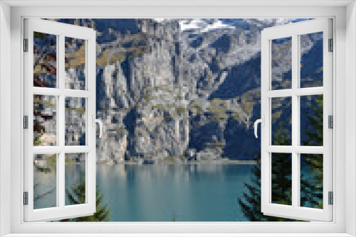 Fototapeta Naklejka Na Ścianę Okno 3D - Oeschinensee oberhalb Kandersteg, Schweizer Alpen