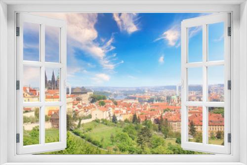 Fototapeta Naklejka Na Ścianę Okno 3D - Beautiful view of St. Vitus Cathedral, Prague Castle and Mala Strana in Prague, Czech Republic