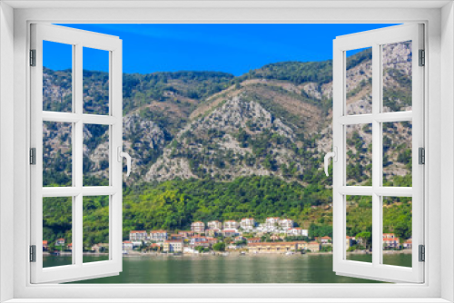 Fototapeta Naklejka Na Ścianę Okno 3D - Beautiful views of the mountains and the coast in the Bay of Kotor in Montenegro