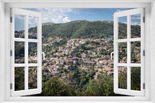 Full view of Mountain Village of Lagkadia , Greece.