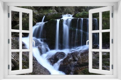 Fototapeta Naklejka Na Ścianę Okno 3D - Waterfall with long exposure, natural, zwitserland nature