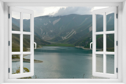 Fototapeta Naklejka Na Ścianę Okno 3D - Beautiful mountain blue lake in the Chechen Republic.
