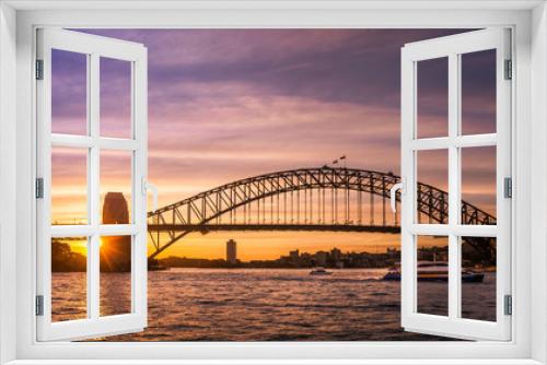 Fototapeta Naklejka Na Ścianę Okno 3D - The Sydney Harbour Bridge at sunset, Sydney Australia