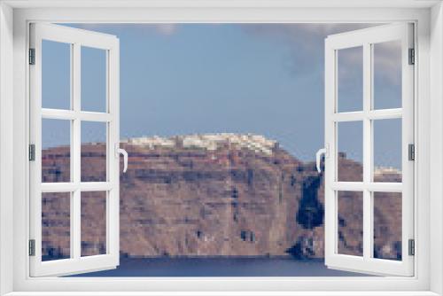 Fototapeta Naklejka Na Ścianę Okno 3D - Oia Santorini Island. View of Oia village with white houses on red rocks caldera