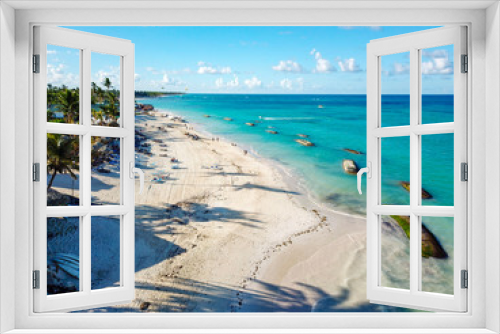 Fototapeta Naklejka Na Ścianę Okno 3D - Drone Shot of Punta Cana - Bavaro Beach