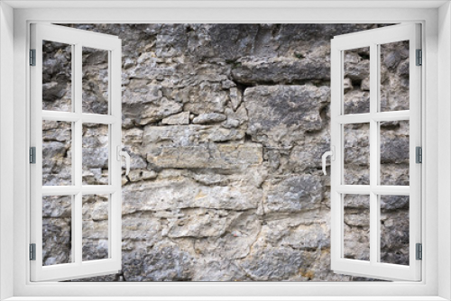 Fototapeta Naklejka Na Ścianę Okno 3D - Beautiful texture of a gray stone wall. Backgrounds