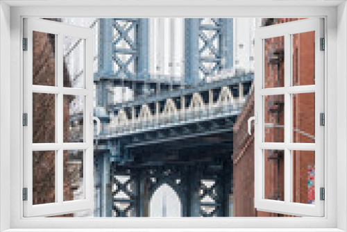 Fototapeta Naklejka Na Ścianę Okno 3D - Manhattan Bridge, Brooklyn, NY