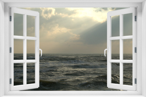 Fototapeta Naklejka Na Ścianę Okno 3D - seascape,waves,horizon,light,weather,panorama,clouds,nature,